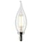 Satco 3-Watt CA10 LED - Clear - Candelabra Base - 2700K - 200 Lumens - 120 Volts, 2PK S21839 - alternate 2